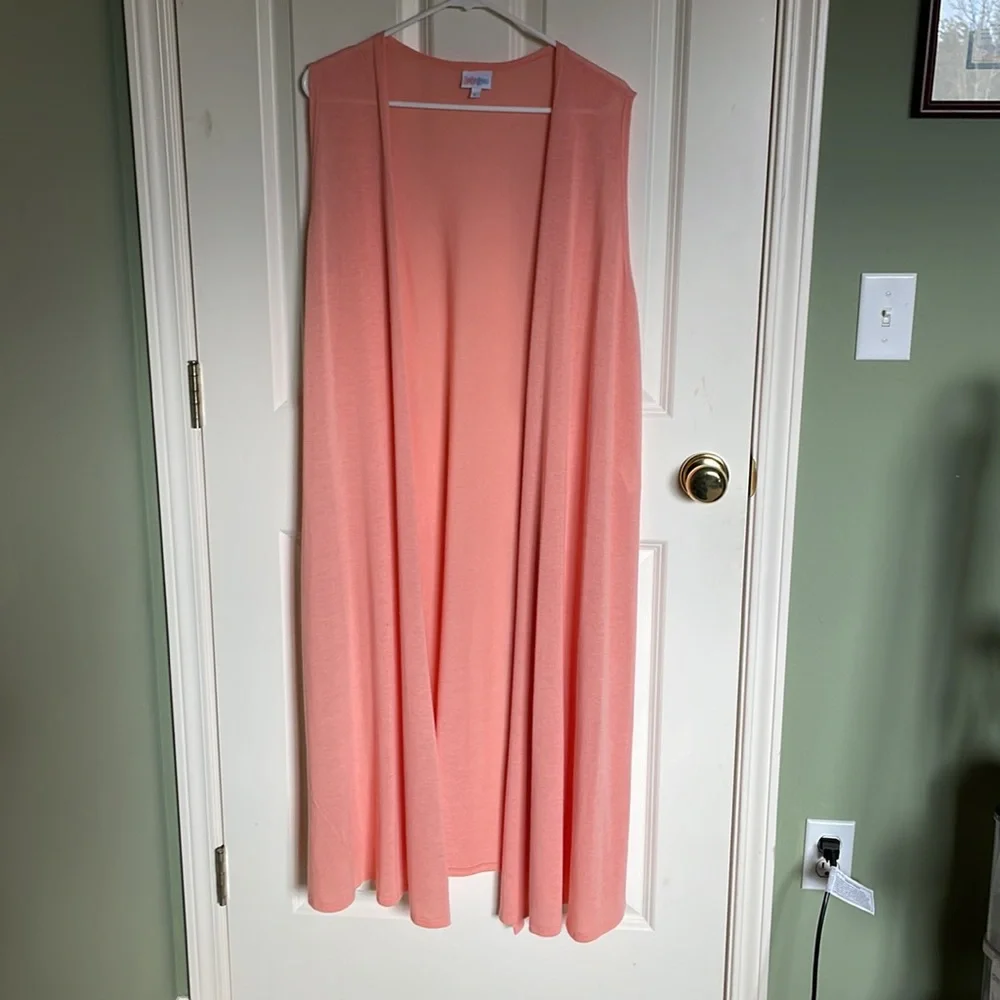 LuLaRoe Joy Light Orange Vest Size L - Picture 2 of 5